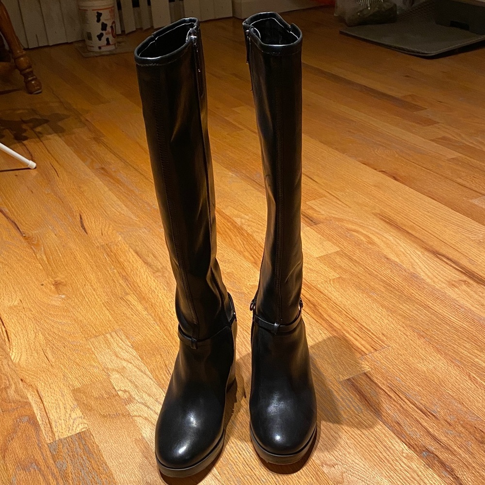 Franco Sarto Leather Black Boots